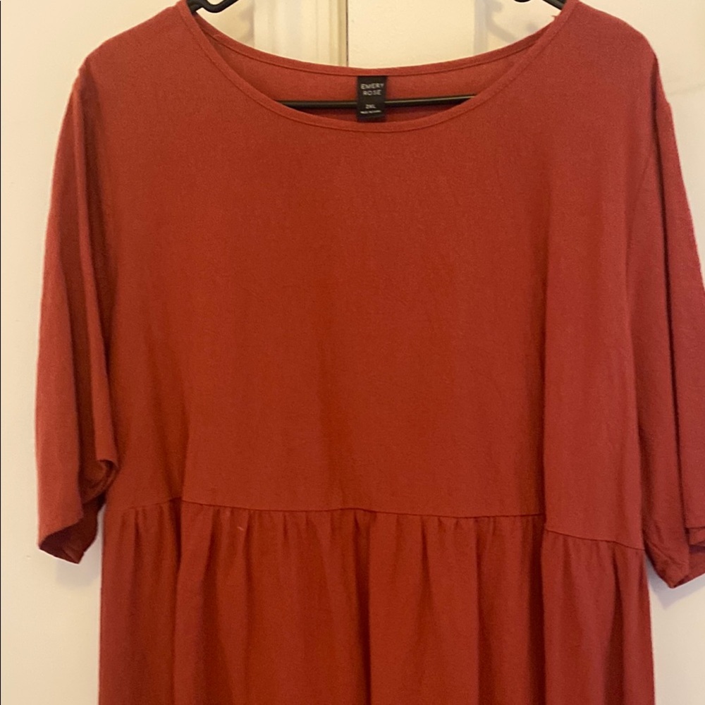 Deep Rose Rust colored Mini Dress, or long shirt
